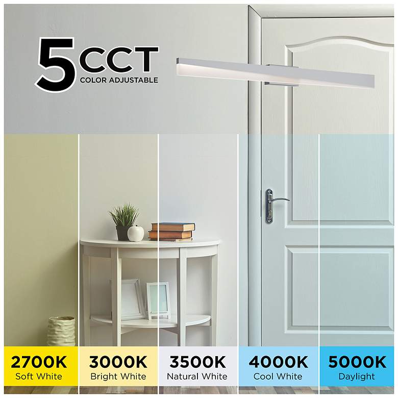 Image 2 Slant 3" Wide Satin Nickel LED Vanity Light more views