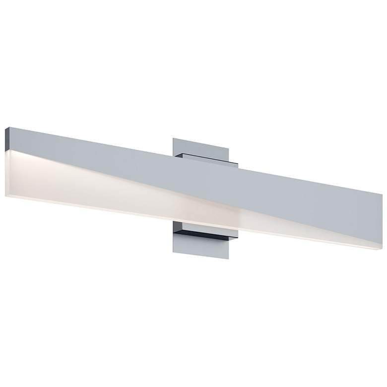 Image 1 Slant 3" Wide Satin Nickel LED Vanity Light