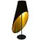 Slanted Drum Black and Gold Floor Lamp
