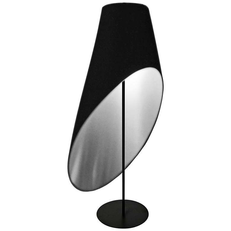Image 1 Slanted Drum Black and Silver Floor Lamp
