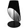 Slanted Drum Black and Silver Table Lamp