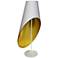 Slanted Drum White and Gold Floor Lamp