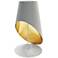 Slanted Drum White and Gold Table Lamp