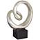 Slanted Spiral 16" High Silver Finish Modern Sculpture