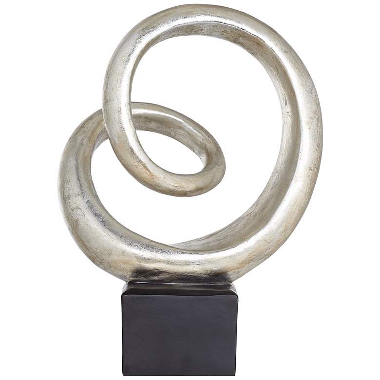 Image 3 Slanted Spiral 16 inch High Silver Finish Modern Sculpture more views