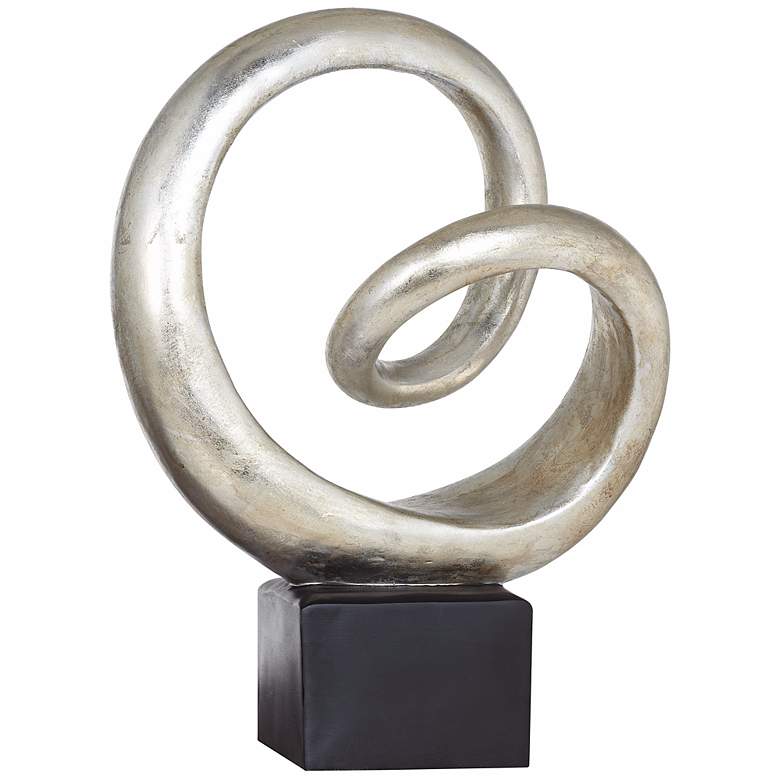 Slanted Spiral 16&quot; High Silver Finish Modern Sculpture more views