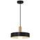 Slate 13 3/4"W Black w/ Antique Brushed Brass Pendant Light