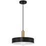 2_Slate 13 3/4"W Black w/ Antique Brushed Brass Pendant Light more views