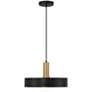 3_Slate 13 3/4"W Black w/ Antique Brushed Brass Pendant Light more views