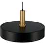 6_Slate 13 3/4"W Black w/ Antique Brushed Brass Pendant Light more views