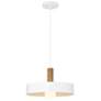 1_Slate 13 3/4"W White with Natural Wood Grain Pendant Light