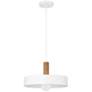 2_Slate 13 3/4"W White with Natural Wood Grain Pendant Light more views
