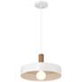 4_Slate 13 3/4"W White with Natural Wood Grain Pendant Light more views