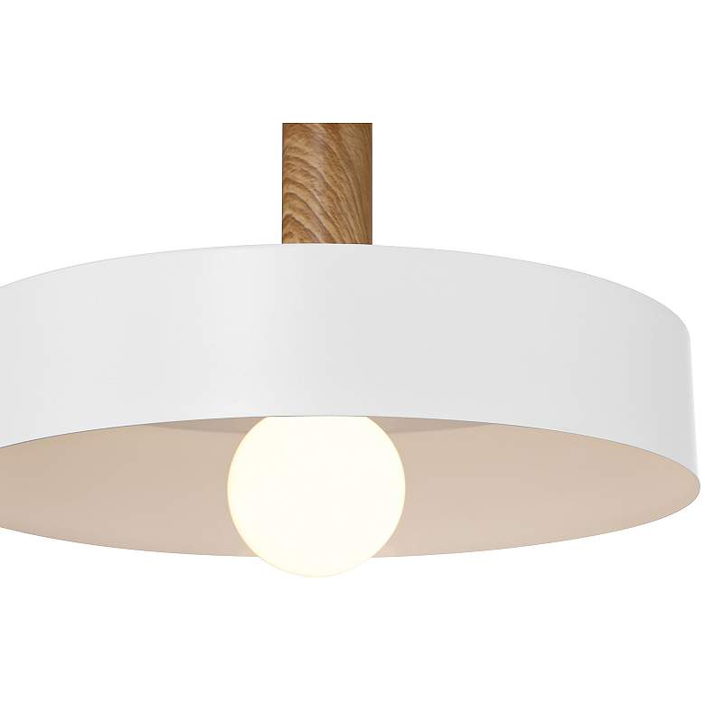 Image 5 Slate 13 3/4"W White with Natural Wood Grain Pendant Light more views