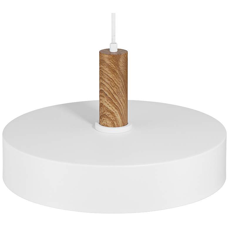 Image 6 Slate 13 3/4"W White with Natural Wood Grain Pendant Light more views