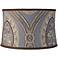 Slate Blue And Brown Brocade Drum Shade 14x15x9.5 (Spider)