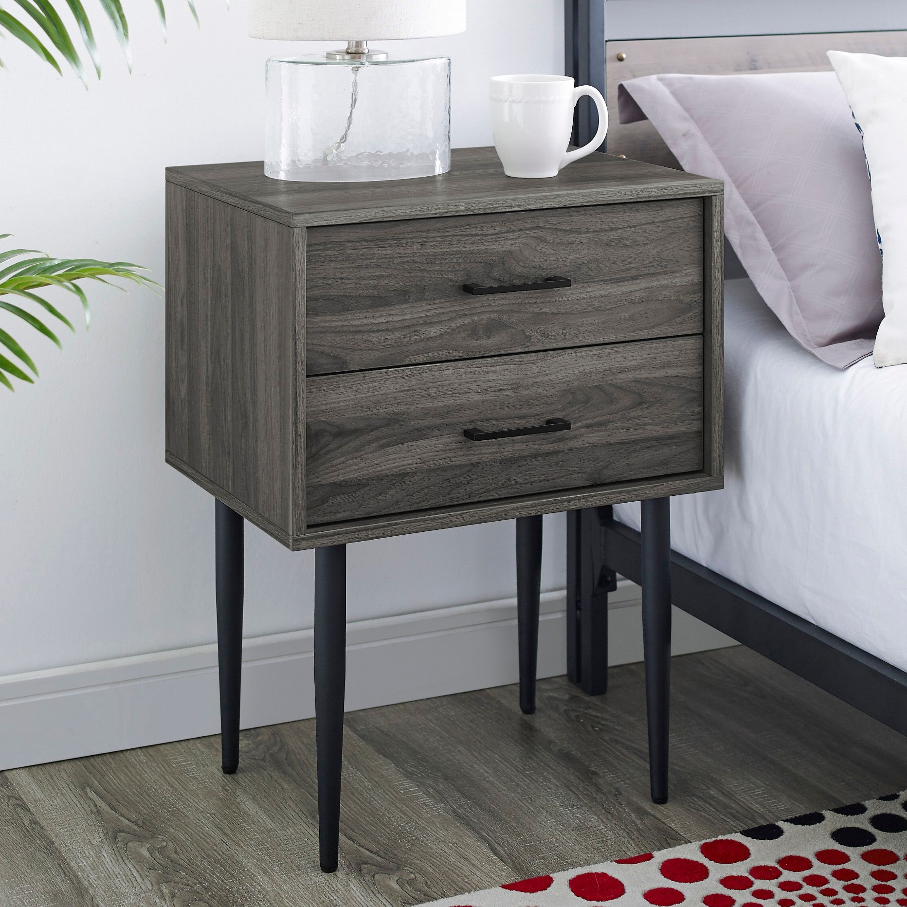 grey accent table with storage