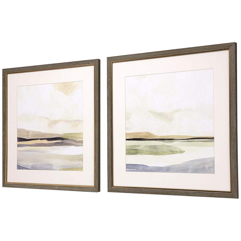 Image 4 Slate Horizon II 26 inch Square 2-Piece Framed Wall Art Set more views