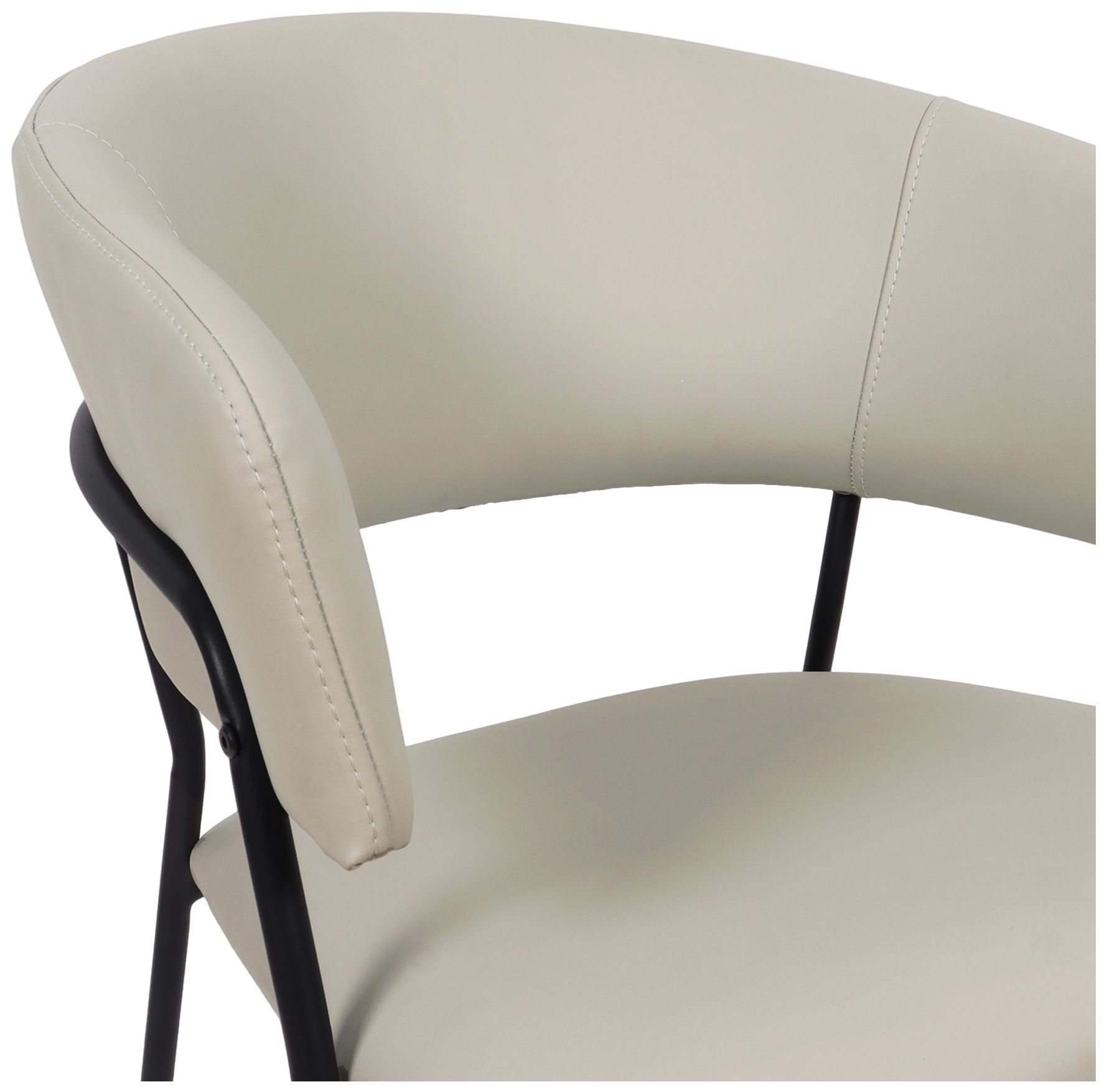 Image 6 Slate Modern Vegan Leather Metal Armchair in Stone Gray - Set of 4 more views