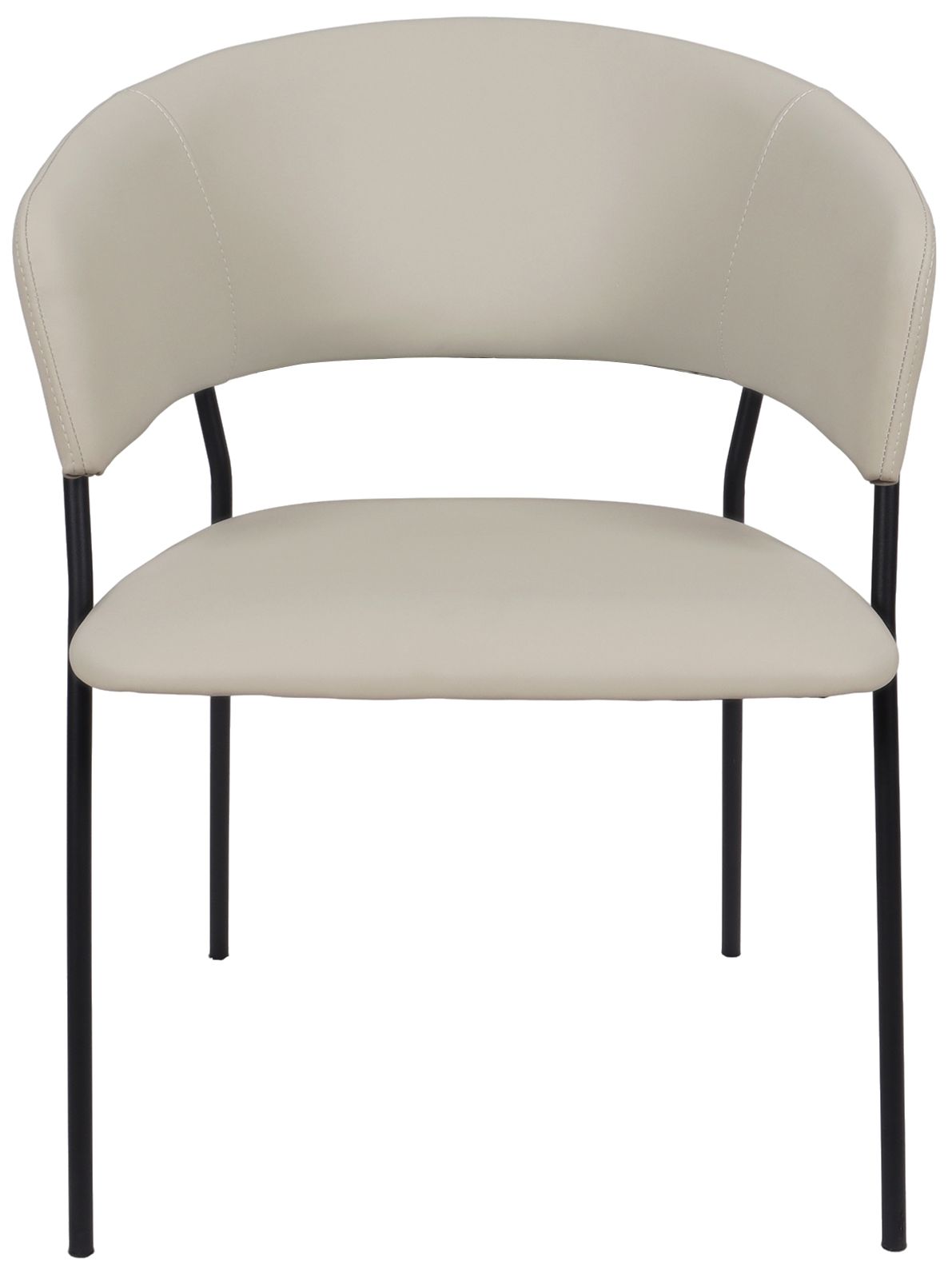 Image 7 Slate Modern Vegan Leather Metal Armchair in Stone Gray - Set of 4 more views