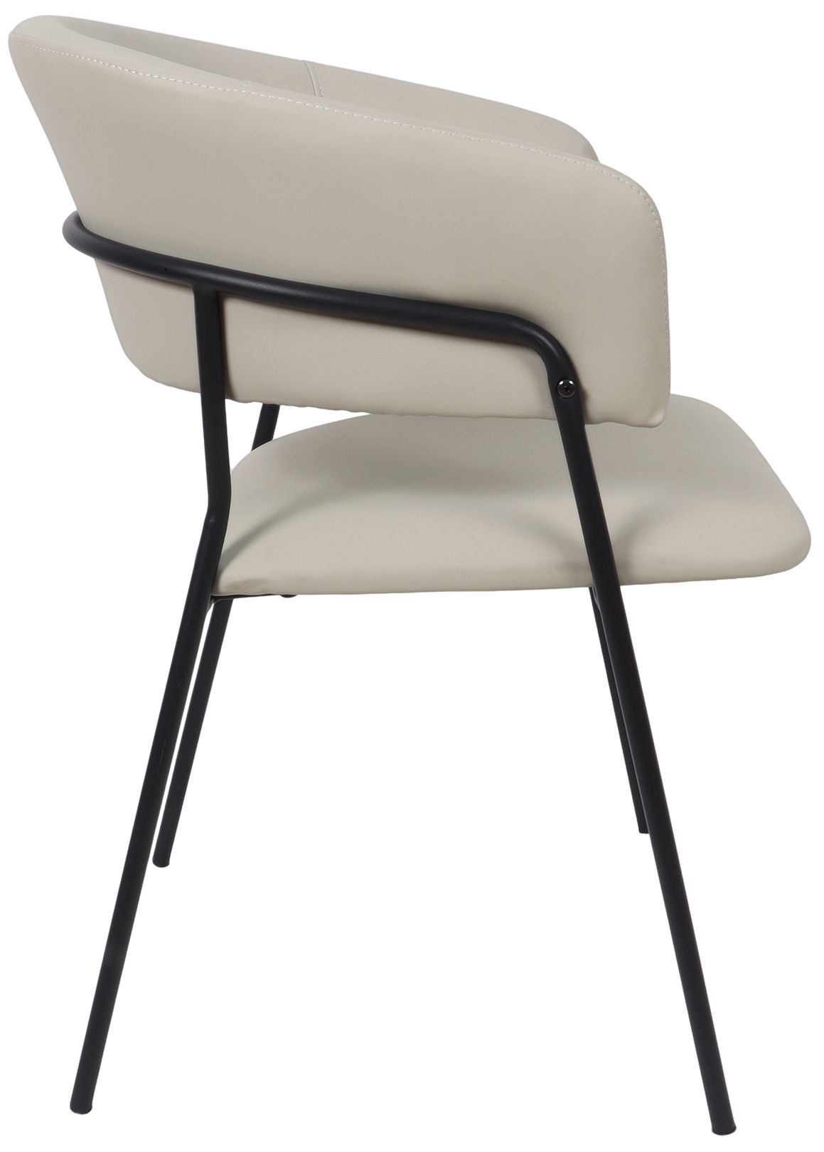 Slate Modern Vegan Leather Metal Armchair in Stone Gray - Set of 4