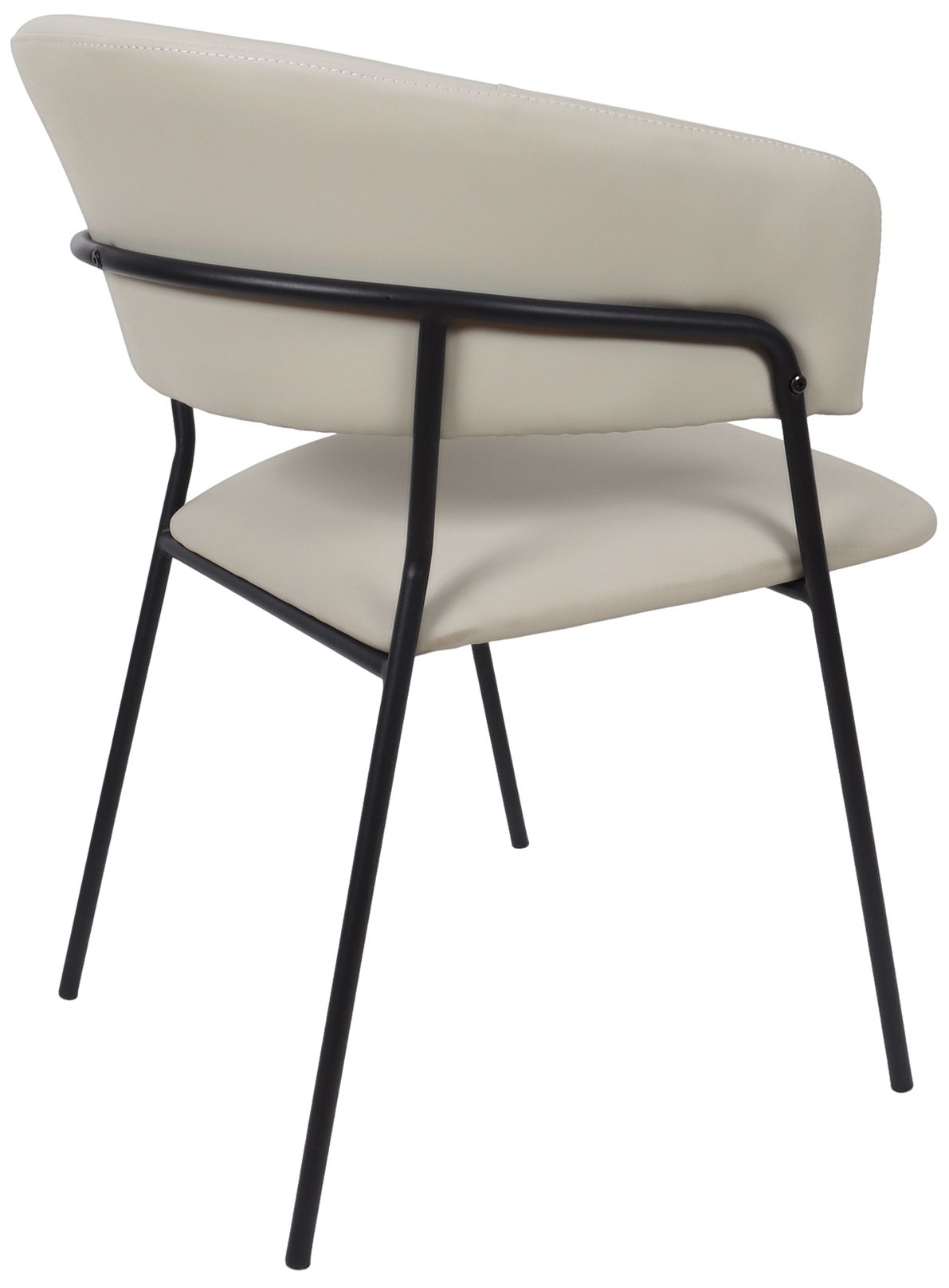 Slate Modern Vegan Leather Metal Armchair in Stone Gray - Set of 4