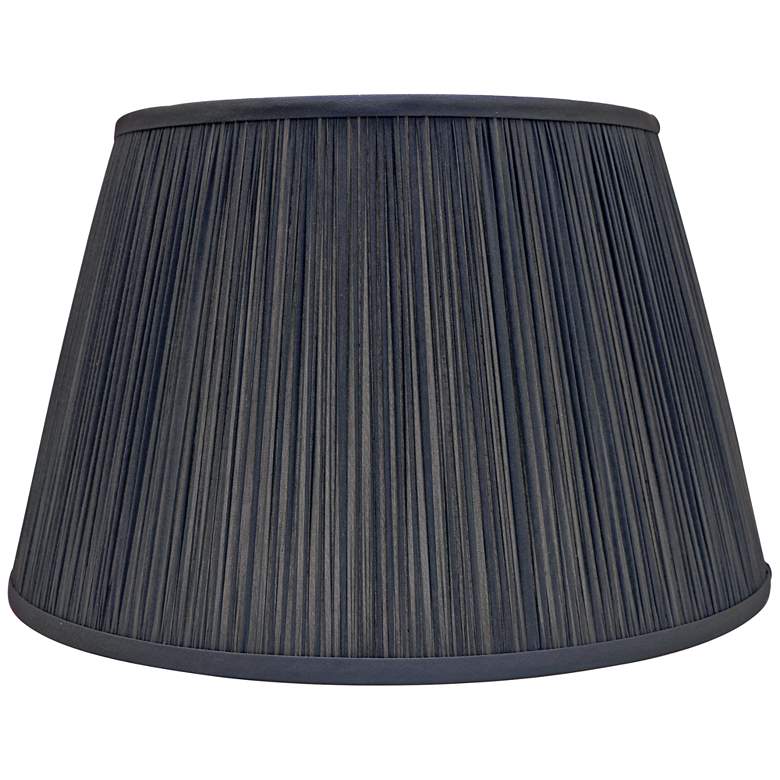 Image 1 Slate Silk Empire Shirred Lamp Shade 10x14x10 (Spider)