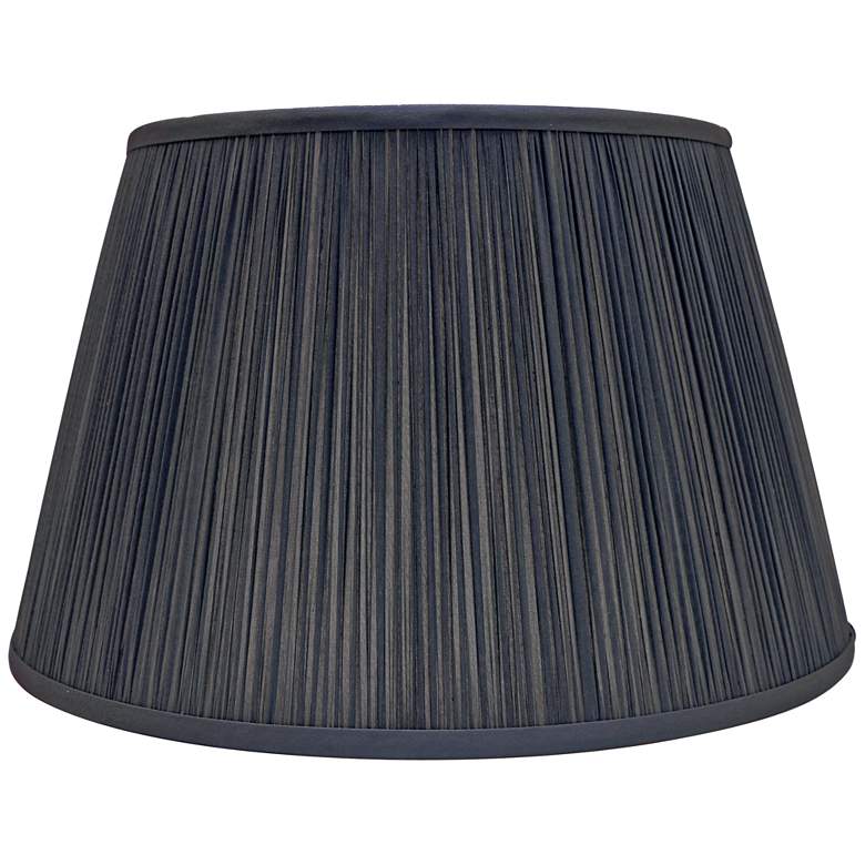 Image 1 Slate Silk Empire Shirred Lamp Shade 10x16x10 (Spider)