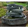 Slate Springs 24" High Waterfall Bubbler Fountain with Light