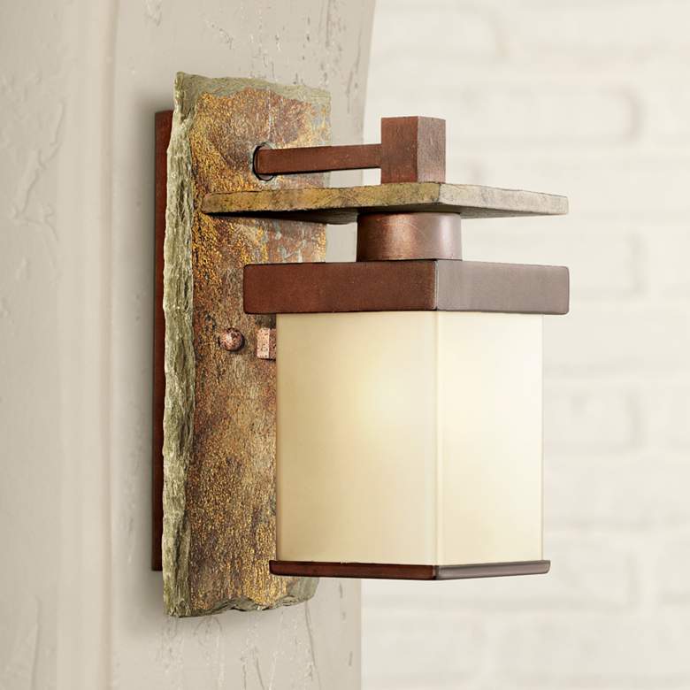 Image 1 Slate Stone Collection 11 inch High Indoor/Outdoor Wall Sconce