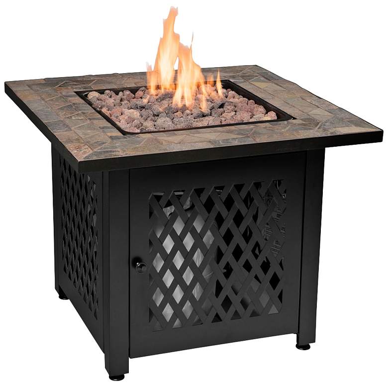 Image 2 Slate Tile Mantel 30 inch Wide LP Gas Fire Pit