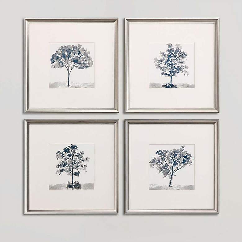 Image 2 Slate Trees 17" Square 4-Piece Framed Giclee Wall Art Set