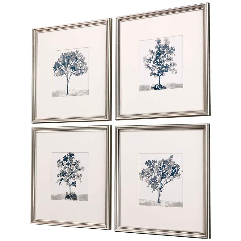 Image 6 Slate Trees 17" Square 4-Piece Framed Giclee Wall Art Set more views