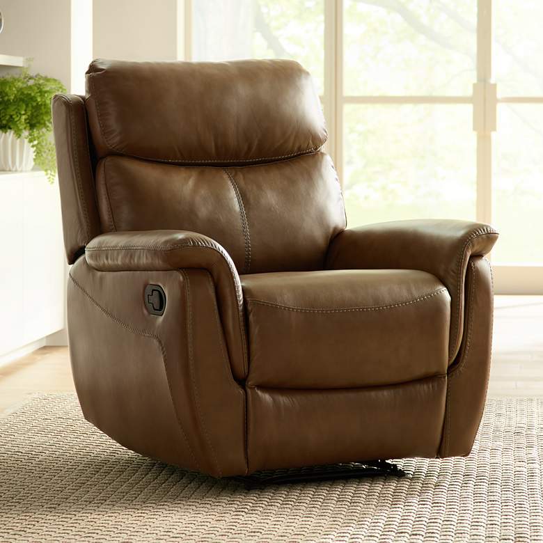 Image 1 Slater Brown Leather Recliner Chair