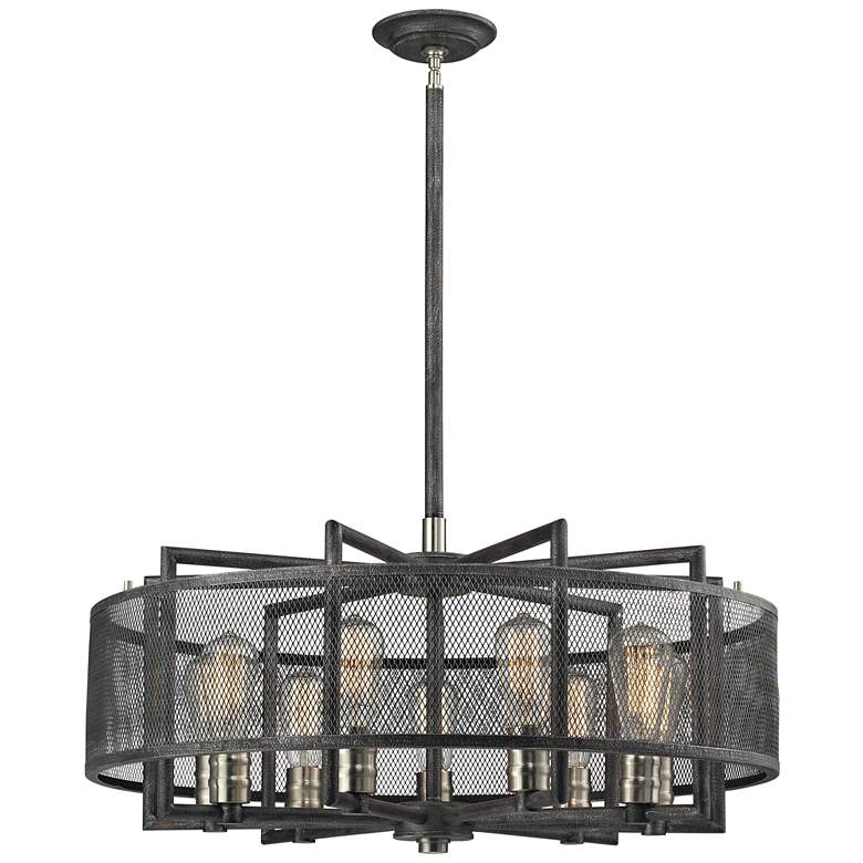 Image 1 Slatington 28" Wide Silvered Graphite 9-Light Chandelier