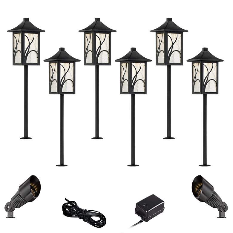 Image 1 Sleator Textured Black 10-Piece LED Path and Spot Light Set