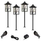 Sleator Textured Black 8-Piece LED Path and Spot Light Set