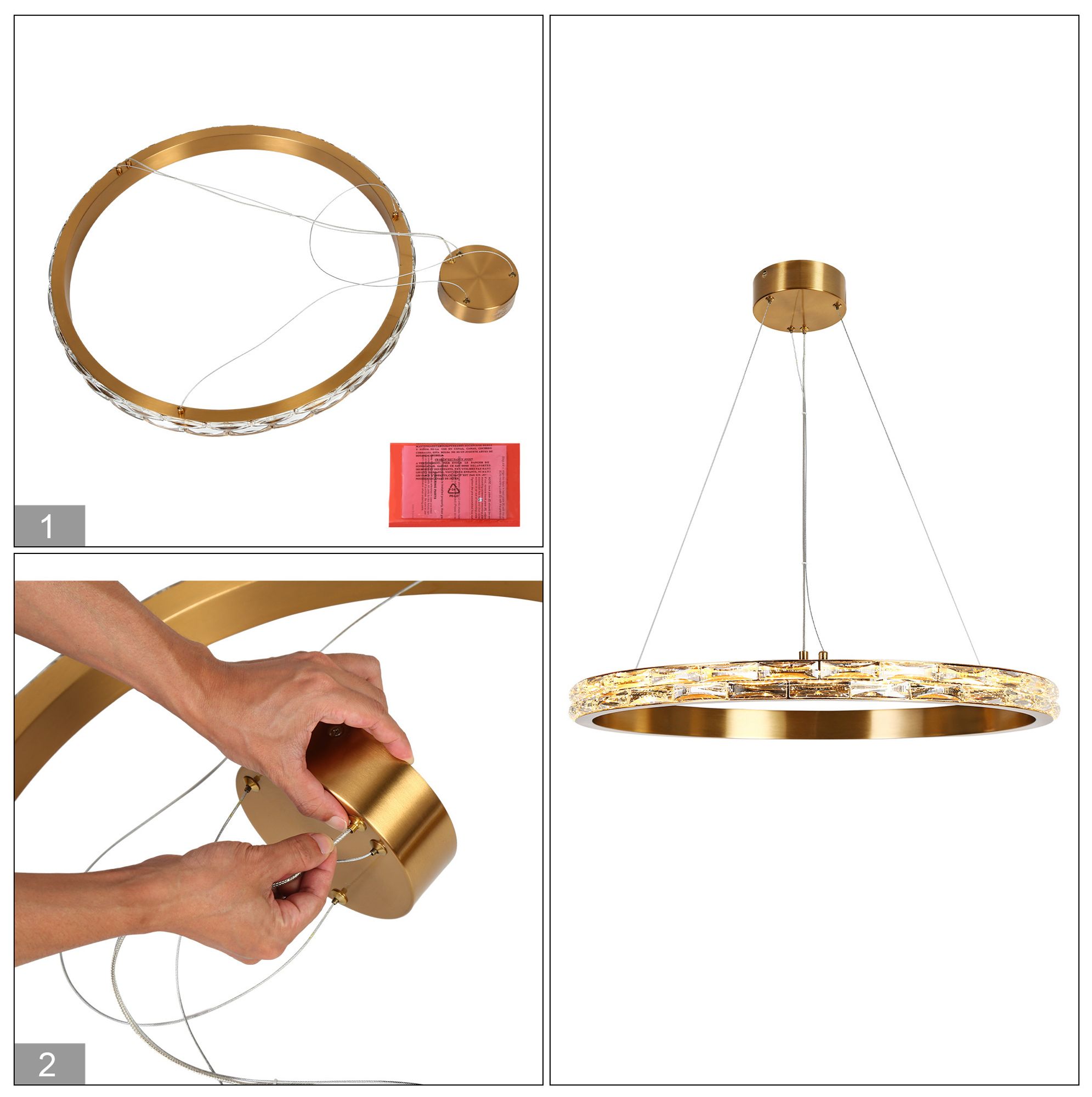 Sledeifyra 1-Light LED Gold Ring Chandelier