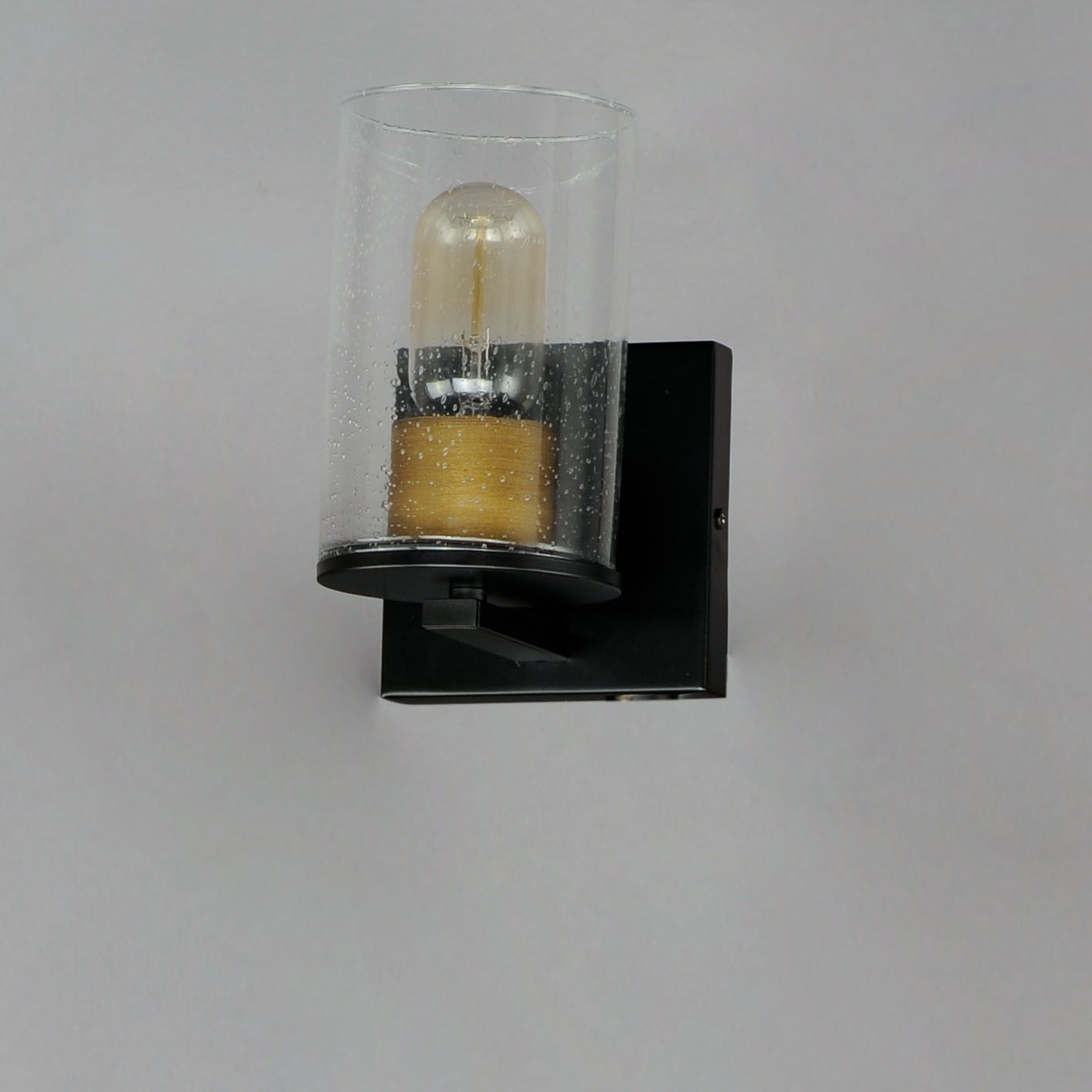 Image 4 Sleek 1-Light Bath Vanity - Antique Brass / Black more views