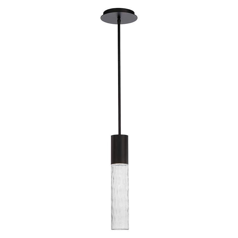 Image 2 Sleek 14"H x 3"W 1-Light Outdoor Pendant in Black more views