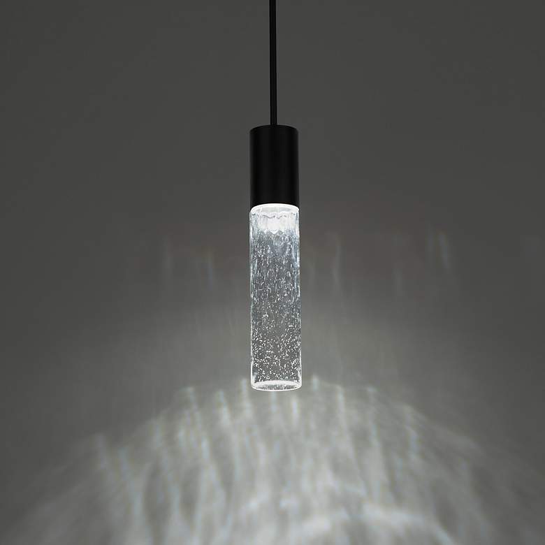 Image 3 Sleek 14"H x 3"W 1-Light Outdoor Pendant in Black more views