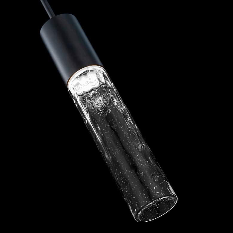Image 5 Sleek 14"H x 3"W 1-Light Outdoor Pendant in Black more views