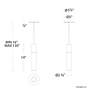 6_Sleek 14"H x 3"W 1-Light Outdoor Pendant in Black more views