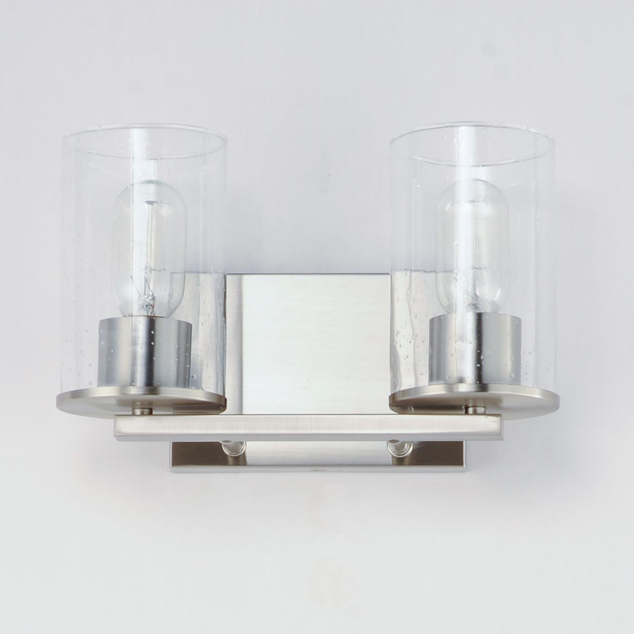 Image 3 Sleek 2-Light 12" Wide Satin Nickel Vanity Light more views