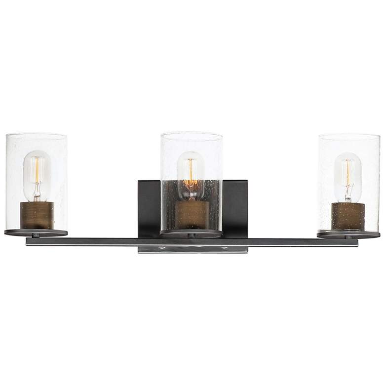 Image 1 Sleek 3-Light Bath Vanity - Antique Brass - Black