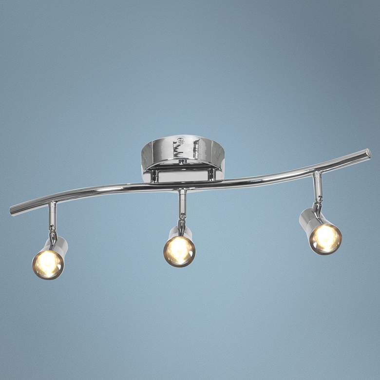 Image 1 Sleek 3-Light Brushed Steel LED Track Fixture