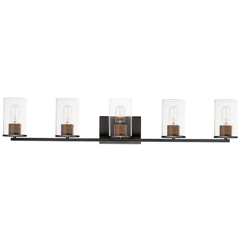 Image 1 Sleek 5-Light Bath Vanity - Antique Brass - Black