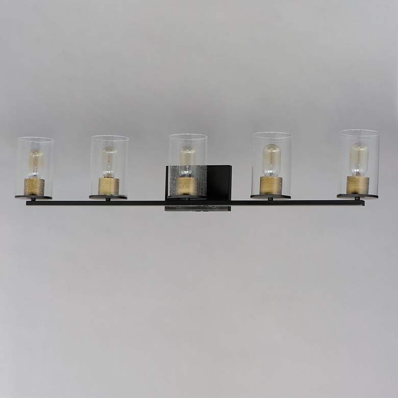 Image 3 Sleek 5-Light Bath Vanity - Antique Brass - Black more views