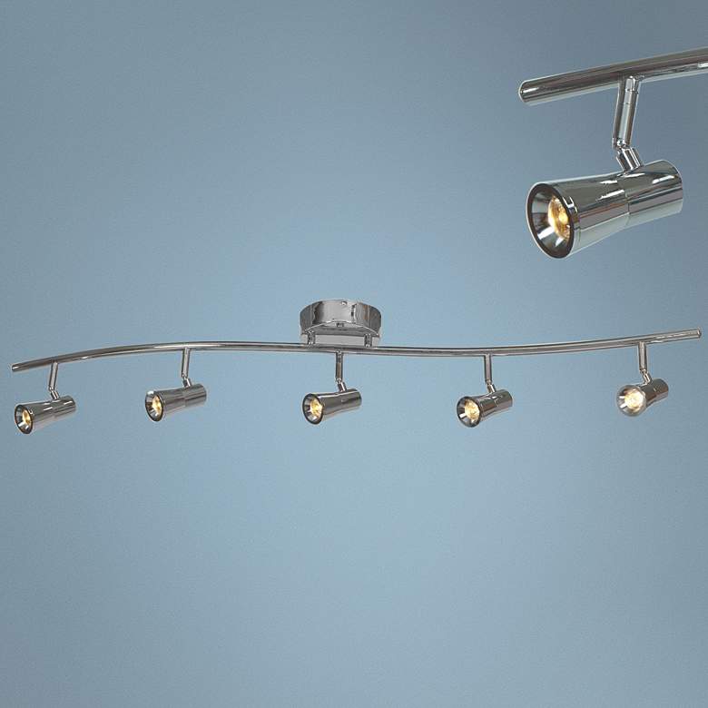 Image 1 Sleek 5-Light Brushed Steel LED Track Fixture