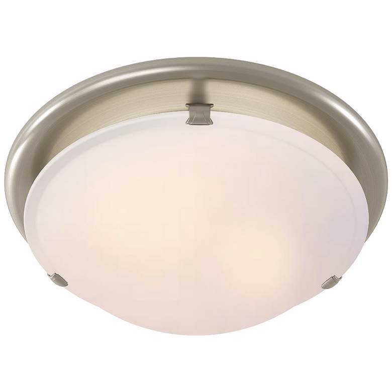 Image 1 Sleek Circle Brushed Nickel Bathroom Fan with Light